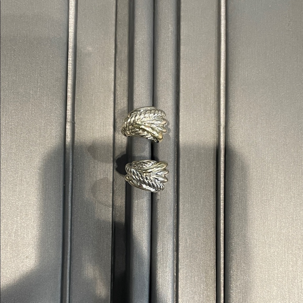 David Yurman Silver and 18kt Gold twist Design Earrings